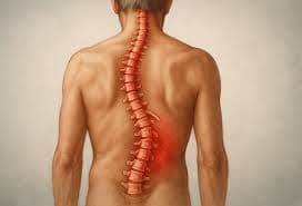 3D illustration of spine with scoliosis lateral curvature - chiropractor San Antonio TX
